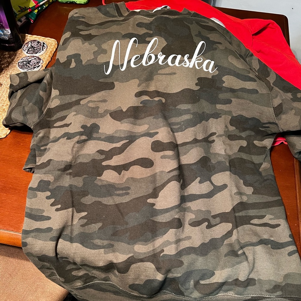 Camo Nebraska crewneck